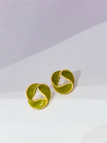 Golden Green Earrings